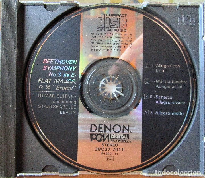 CDs de m&uacute;sica: BEETHOVEN - SYMPHONY N&ordm; 3 (EROICA) OTMAR SITNER. CD IMPECABLE - Foto 3