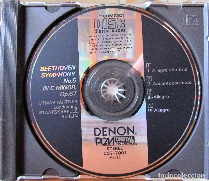 CDs de m&uacute;sica: BEETHOVEN - SYMPHNONY N&ordm; 5. DIR. OTMAR SUITNER . CD IMPECABLE - Foto 3