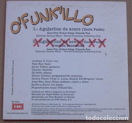 CDs de m&uacute;sica: OFUNKILLO - AGUJERITOS DE ACERO (MX CD) 2001 - 2 TEMAS - Foto 2