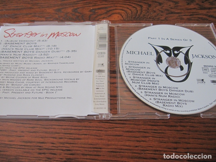 CDs de m&uacute;sica: MICHAEL JACKSON `Stranger in Moscow&acute; Maxi CD 6 versiones - Foto 2
