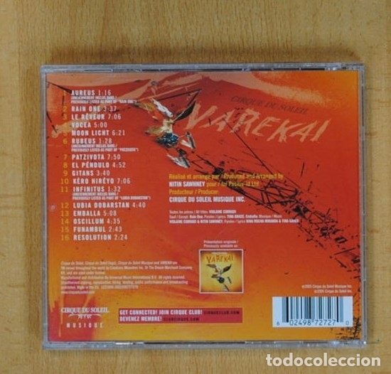 CDs de m&uacute;sica: CIRQUE DU SOLEI - VAREKAI B.S.O. - CD - Foto 2