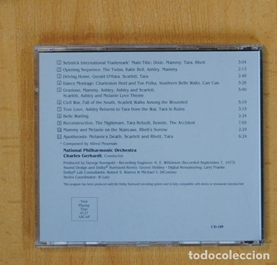 CDs de m&uacute;sica: MAX STEINER - GONE WITH THE WIND B.S.O. - CD - Foto 2