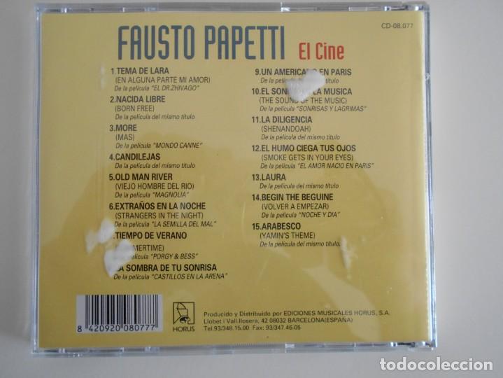 CDs de Música: FAUSTO PAPETTI. EL CINE. COMPACTO CON 15 TEMAS. - Foto 2 - 132000426