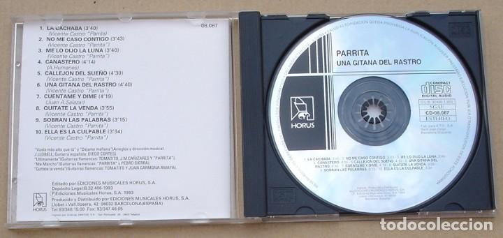 CDs de m&uacute;sica: PARRITA - UNA GITANA DEL RASTRO (CD) 1993 - 10 COPLAS - Foto 2