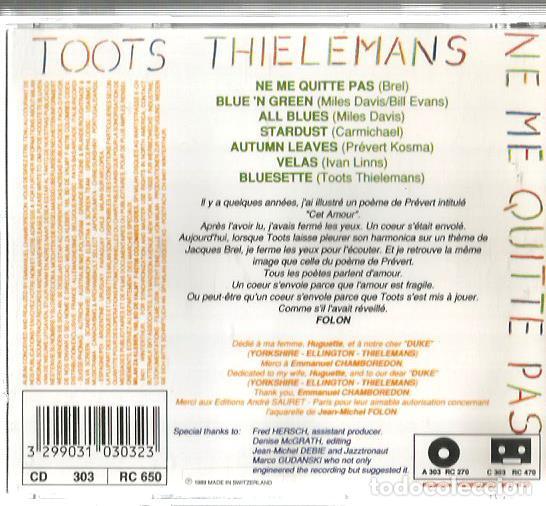 CDs de m&uacute;sica: CD TOOTS THIELEMANS : NE ME QUITTE PAS - Foto 2