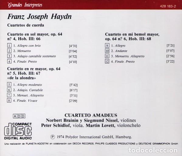 CDs de m&uacute;sica: Cuarteto Amadeus / Cuarteto Amadeus - Haydn - CD - Foto 2