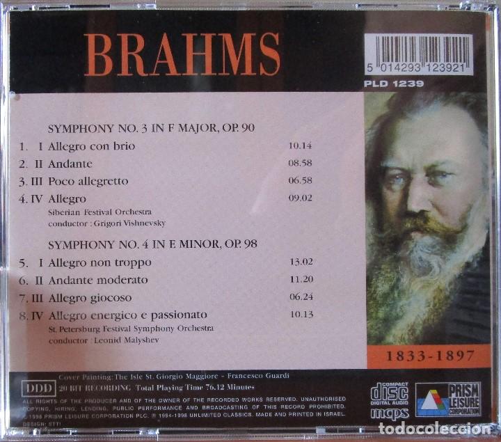 CDs de m&uacute;sica: BRAHMS - SYMPHONY N&ordm; 3 & 4. CD - Foto 2