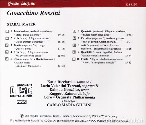 CDs de m&uacute;sica: Giulini / Rossini - Stabat Mater - CD - Foto 2