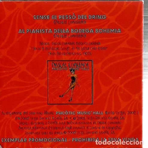 CDs de m&uacute;sica: CD SINGLE DE PASCAL COMELADE : SENSE EL RESS&Ograve; DEL DRING - Foto 2