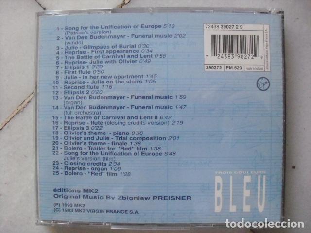 CDs de m&uacute;sica: BANDA ORIGINAL DE LA PEL&Iacute;CULA BLEU. - Foto 2
