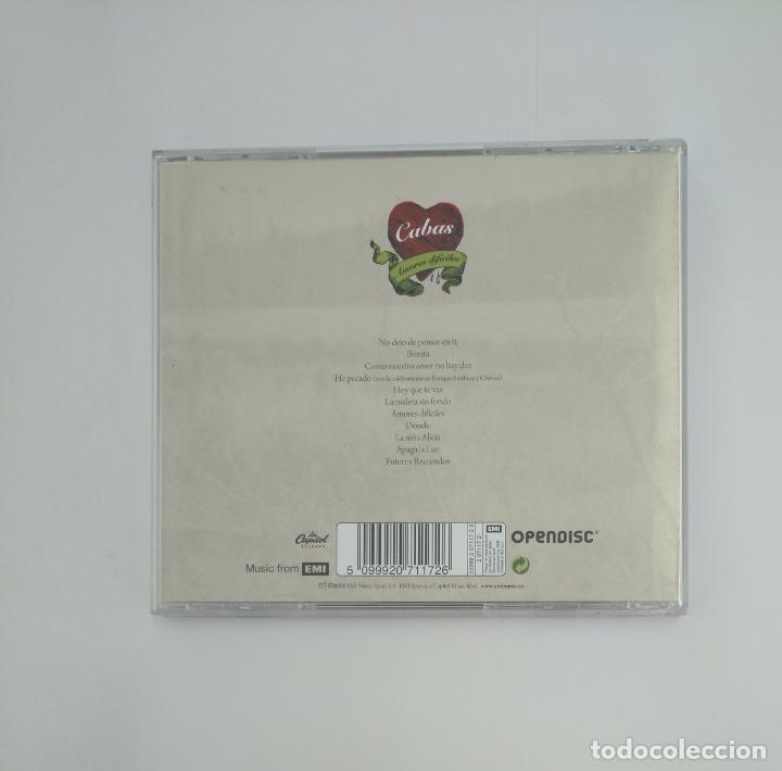 CDs de m&uacute;sica: CABAS. - AMORES DIFICILES - CD. TDKCD13 - Foto 3