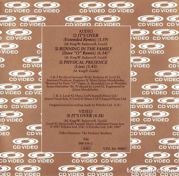CDs de m&uacute;sica: Level 42 &ndash; Its Over - CDVideo UK raro - Foto 2