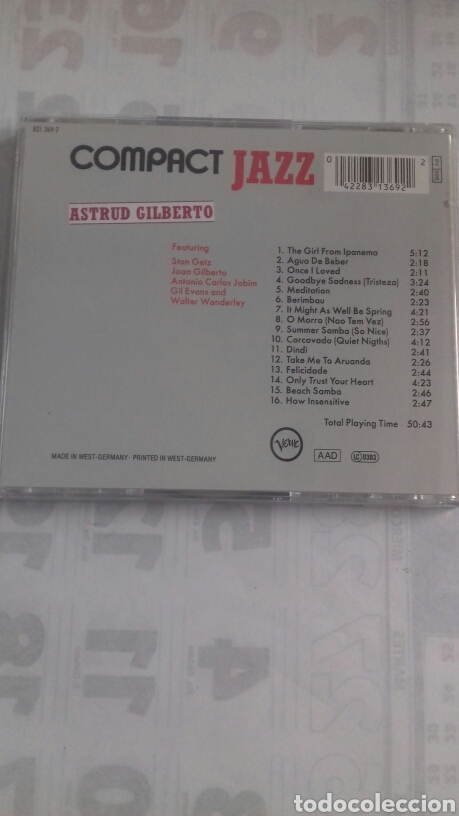 CDs de m&uacute;sica: Astrud Gilberto. Compact JAZZ - Foto 2