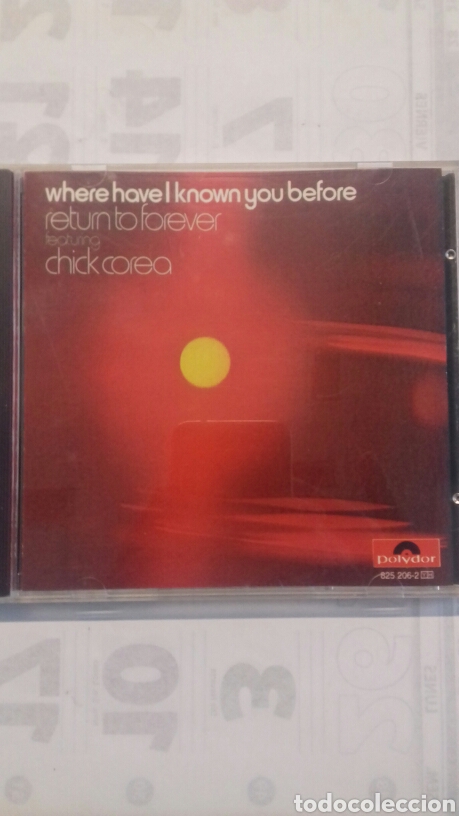 CDs de m&uacute;sica: Chick Corea. Where Have I Known You Before - Foto 1