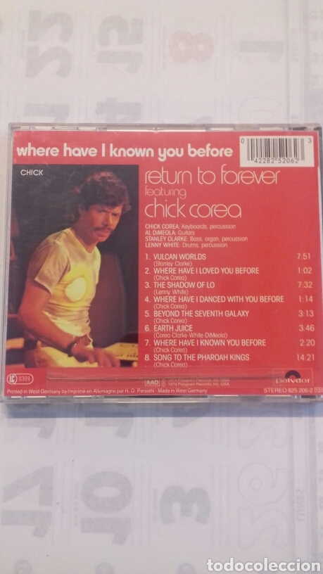 CDs de m&uacute;sica: Chick Corea. Where Have I Known You Before - Foto 2