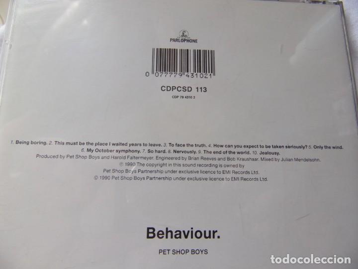 CDs de m&uacute;sica: PET SHOP BOYS - BEHAVIOUR- - Foto 2