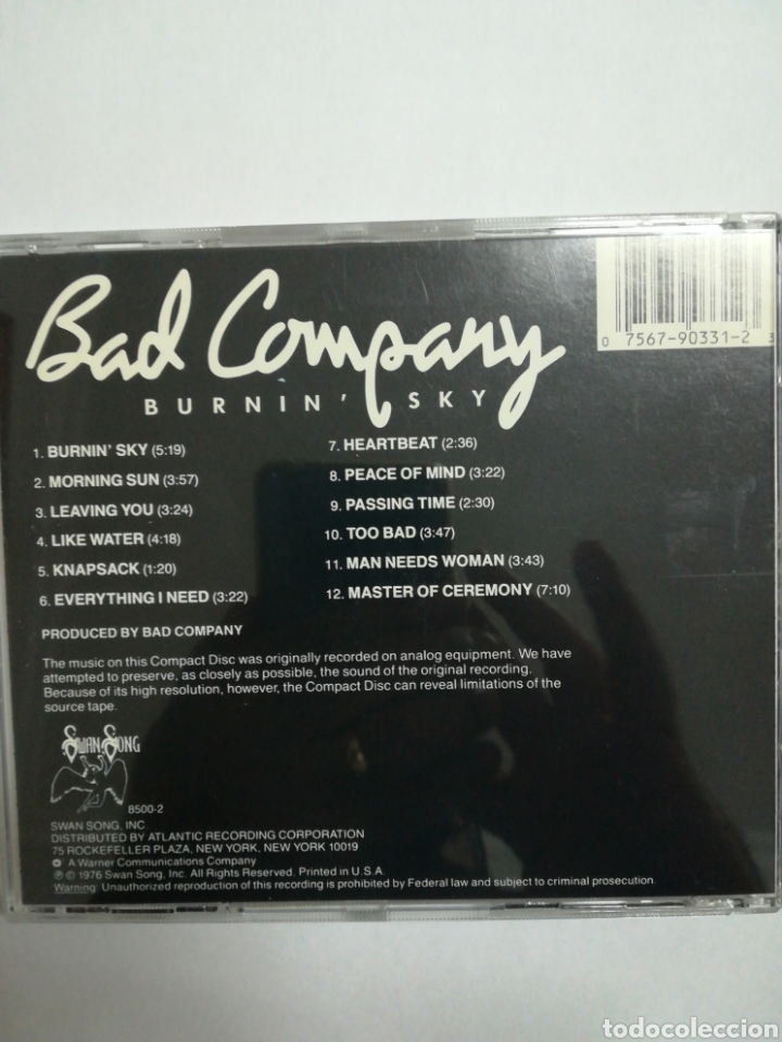 CDs de m&uacute;sica: Bad Company. Burnin sky - Foto 2