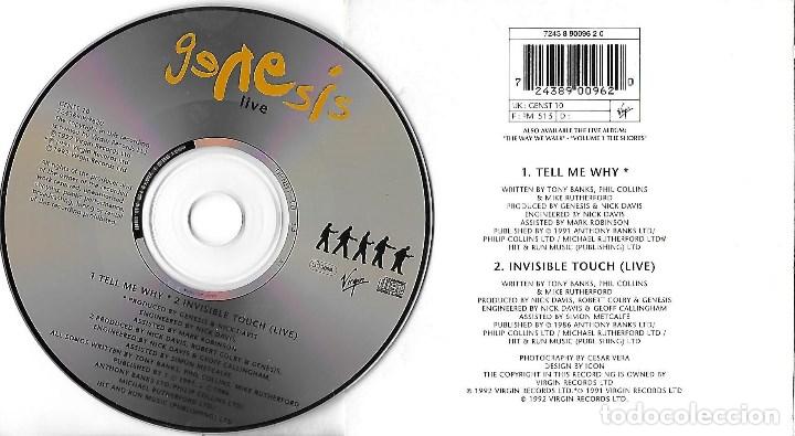 CDs de m&uacute;sica: GENESIS: TELL ME WHY / INVISIBLE TOUCH (LIVE). CD SINGLE - Foto 2
