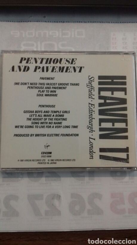 CDs de m&uacute;sica: Heven 17. Penthouse and Pavement - Foto 2