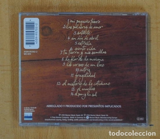 CDs de m&uacute;sica: PRESUNTOS IMPLICADOS - EL PAN Y LA SAL - CD - Foto 2