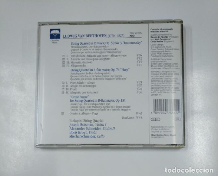 CDs de m&uacute;sica: BEETHOVEN. STRING QUARTERS. GREAT FUGUE IN B FLAT MAJOR. BUDAPEST STRING QUARTET. CD. TDKCD17 - Foto 3