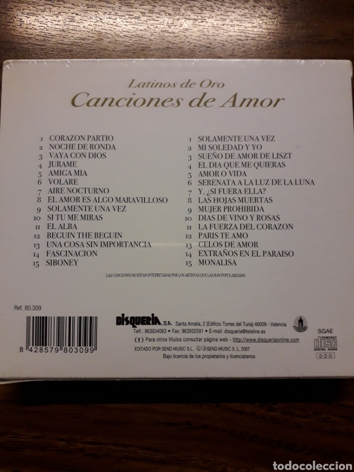 CDs de m&uacute;sica: Canciones de Amor. 2 Cds. - Foto 2