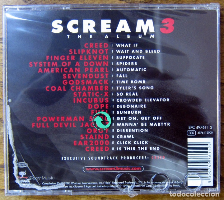 CDs de m&uacute;sica: BSO - SCREAM 3 - VV.AA - 2000 - PRECINTADO - - Foto 2
