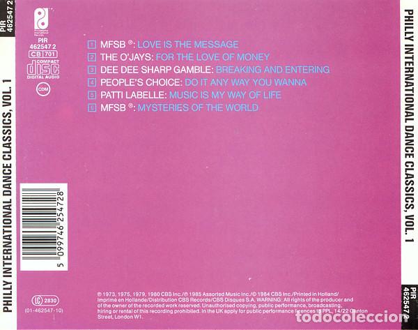 CDs de m&uacute;sica: Philly International Dance Classics Vol. 1 - Foto 2