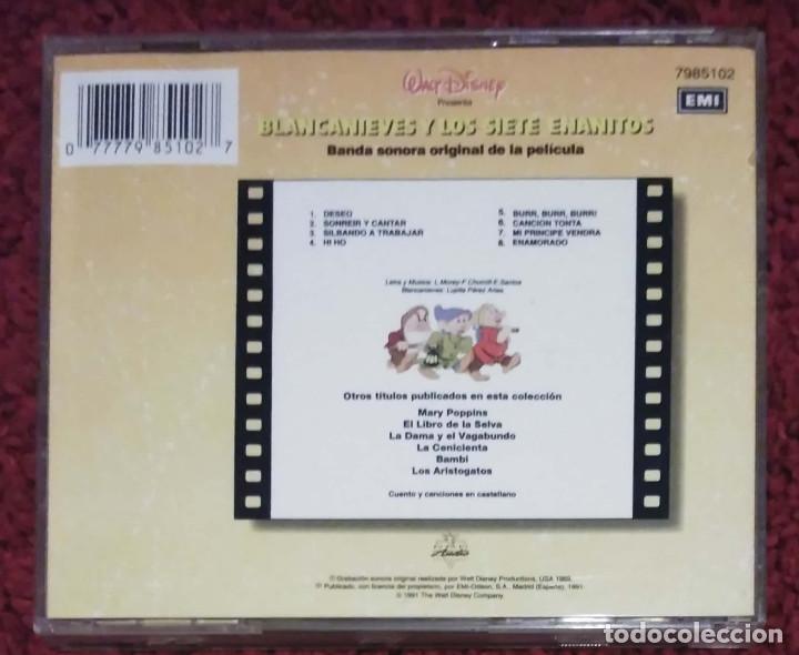 CDs de Música: B.S.O. BLANCANIEVES Y LOS SIETE ENANITOS - WALT DISNEY (Banda Sonora en Español) CD 1991 - Foto 2 - 138975118