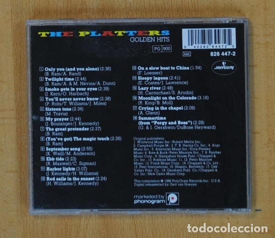CDs de m&uacute;sica: THE PLATTERS - GOLDEN HITS - CD - Foto 2