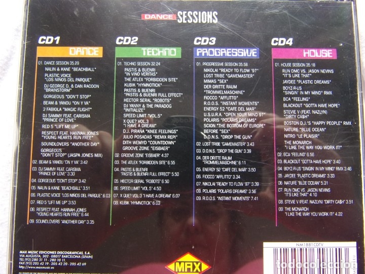 CDs de m&uacute;sica: DANCE SESSIONS - 4 CDs- Progressive- Techno- Dance- House - Foto 2