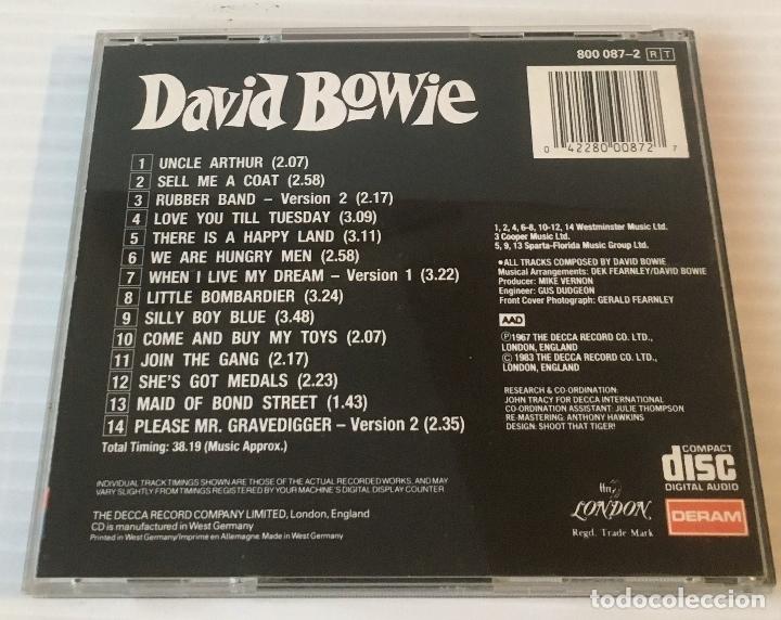 CDs de m&uacute;sica: DAVID BOWIE. DAVID BOWIE. DERAM. 1987 - Foto 2