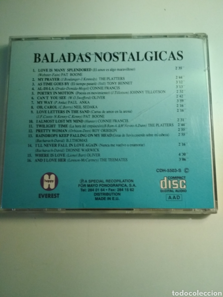 CDs de m&uacute;sica: Baladas nost&aacute;lgicas 1 - Foto 2