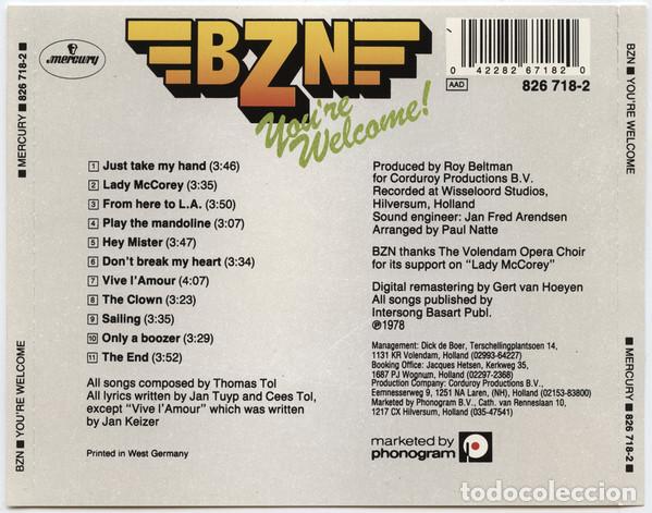 CDs de m&uacute;sica: BZN &ndash; Youre Welcome! - Foto 2