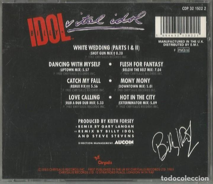 CDs de m&uacute;sica: BILLY IDOL. VITAL IDOL. 1987 CHRYSALIS UK. - Foto 2