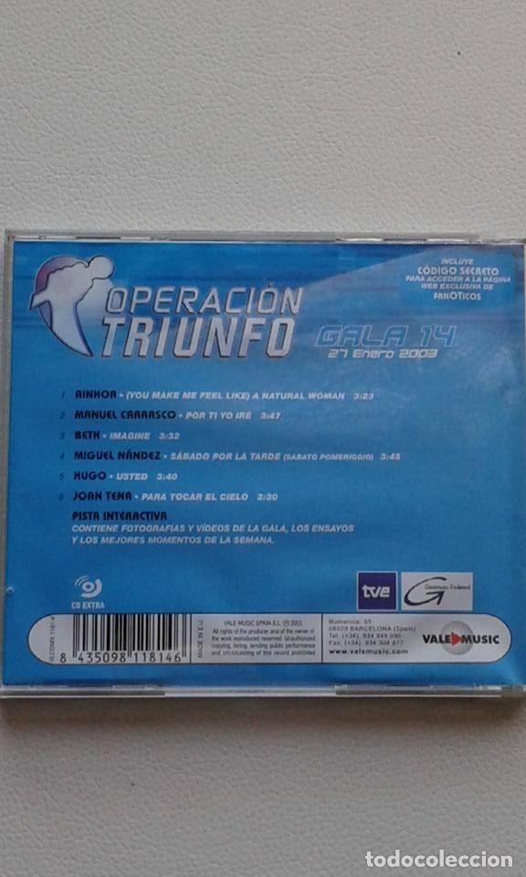 CDs de m&uacute;sica: OPERACION TRIUNFO 2002    GALA 14 - Foto 2