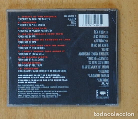 CDs de m&uacute;sica: PHILADELPHIA B.S.O. - VARIOS - CD - Foto 2