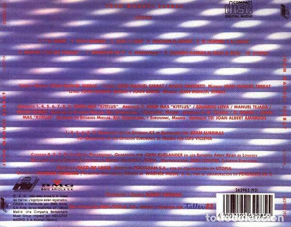 CDs de m&uacute;sica: Serrat - Utop&iacute;a - Foto 2