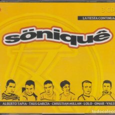 CDs de Música: SONIQUE 3 CD'S LA FIESTA CONTINÚA 2002 ALBERTO TAPIA TXUS GARCÍA LOLO OMAR VALEN. Lote 145266194