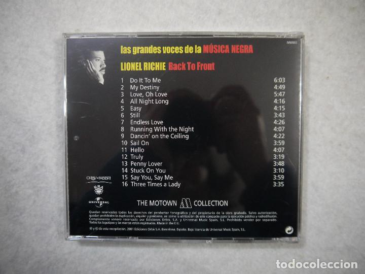CDs de m&uacute;sica: LIONEL RICHIE - BACK TO FRONT - CD 2001 - Foto 3
