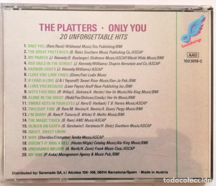 CDs de m&uacute;sica: THE PLATTERS-20 UNFORGETTABLE HITS - Foto 2