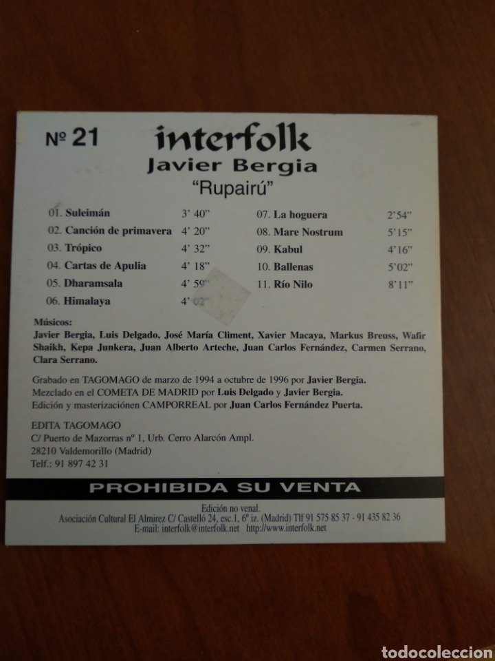 CDs de m&uacute;sica: RUPAIR&Uacute;. Javier Bergia - Foto 2