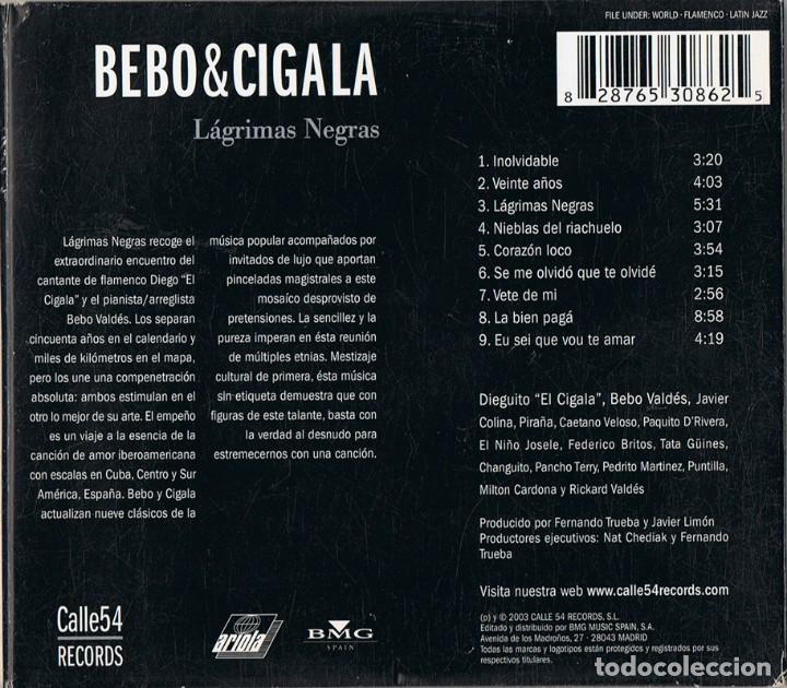 CDs de m&uacute;sica: BEBO & CIGALA L&Aacute;GRIMAS NEGRAS - Foto 2
