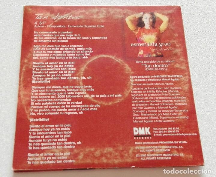 CDs de m&uacute;sica: ESMERALDA GRAO TAN DENTRO CD SINGLE PROMO 2000 - Foto 3