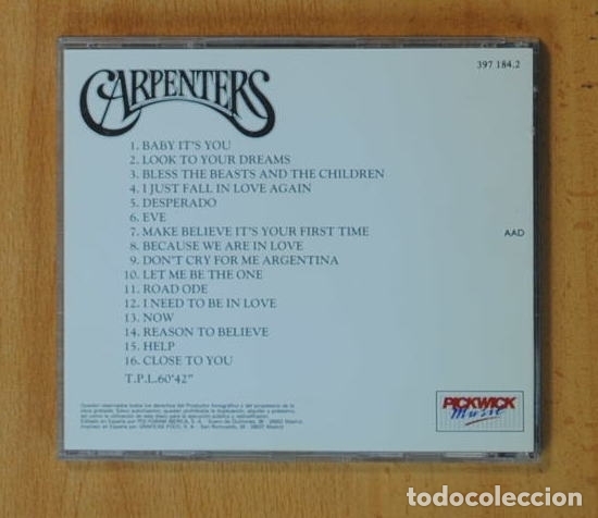 CDs de m&uacute;sica: CARPENTERS - TREASURES - CD - Foto 2
