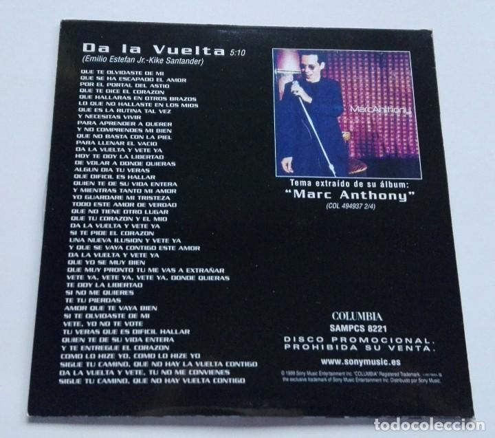 CDs de m&uacute;sica: MARC ANTHONY DA LA VUELTA CD SINGLE PROMO 1999 - Foto 3