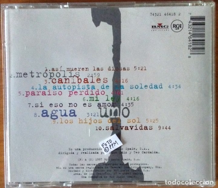CDs de m&uacute;sica: TEO CARDALDA - Uno (CD, 1997) - Foto 2