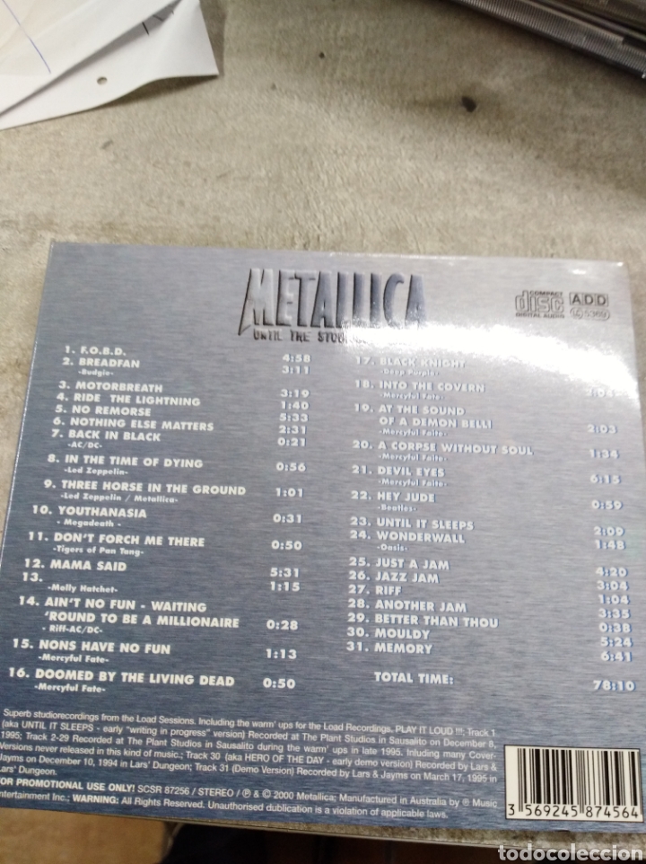 CDs de m&uacute;sica: Metallica- until the studiosgit load - Foto 2