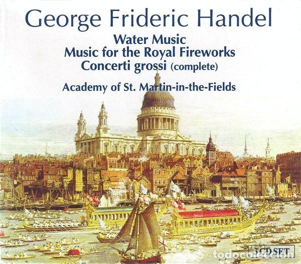CDs de M&uacute;sica: Handel / Neville Marriner. Water Music / Music For The Royal Fireworks / Concerti Grossi - 5xCD Pack