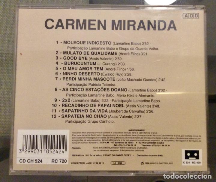 CDs de m&uacute;sica: Carmen Miranda. Milan Sur - Foto 2